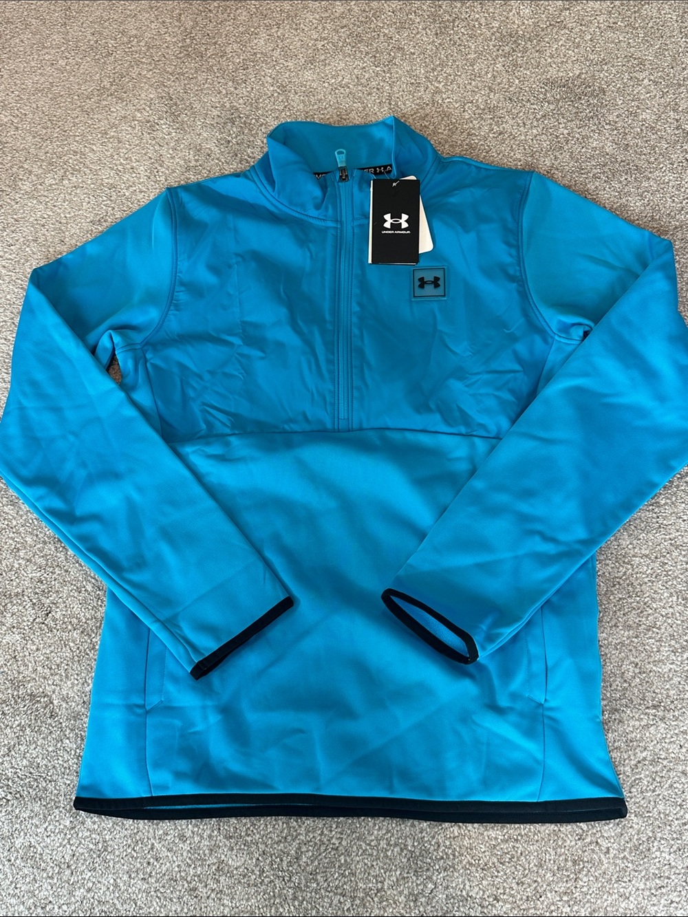 Under Armour Kids Teal Blue Half-Zip Athletic Pullover